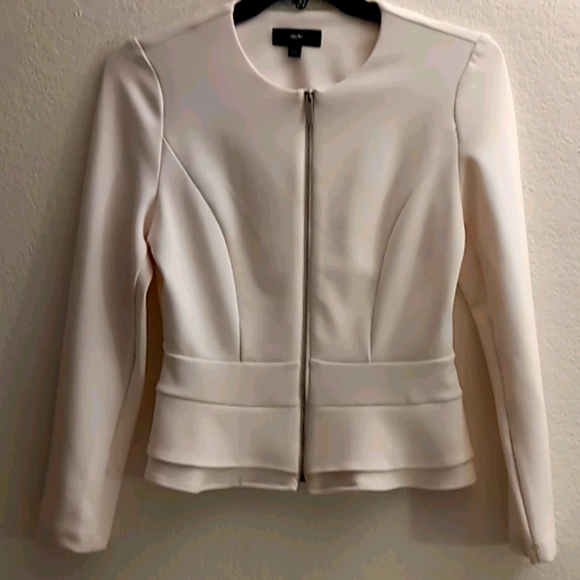 Mossimo Supply Co. Jackets & Blazers - Mossimo Ivory Peplum Zip-up Jacket